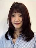 美髪カールシアーカラーピンクブラウンエアリーロングセミディ