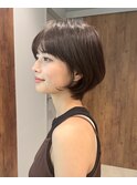 小顔サイドバングの長めくびれショートボブ白金台目黒