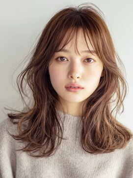 ノラキチジョウジ(NORA KICHIJOJI) 耳かけレイヤーカットハイライトカラーくびれミディ白髪染め