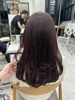 ビューナゴヤ 名駅(VIEW NAGOYA)&nbsp;レイヤーカット/レッドブラウン/ボルドーカラー/前髪カット