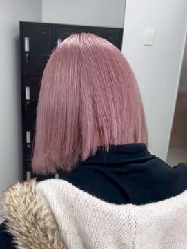 Beleza 川越 -ブリーチ・ハイトーン・ダブルカラー・エクステ・羽エクステ- 17848ダスティピンクローズブラウンハッシュボブシャギーカット