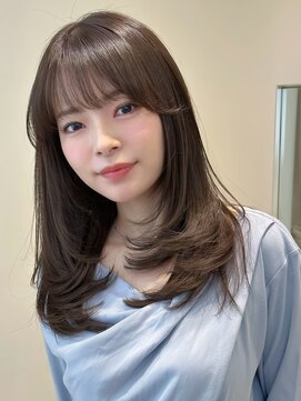 ノイ 銀座(noi) 顔周りレイヤーカットくびれヘアミルクティーベージュカラー韓国