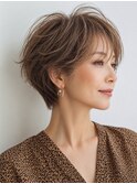 白髪ぼかし脱白髪染め大人ショート40代50代60代