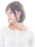 【ヘアカラーで髪のボリュームが収まる】soieカラー×耳かけボブ