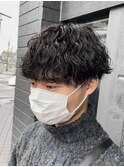 波巻きスパイラルパーマナチュラルマッシュ