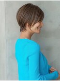 大人かわいい前髪セシルカットココアブラウンフリンジウェーブ