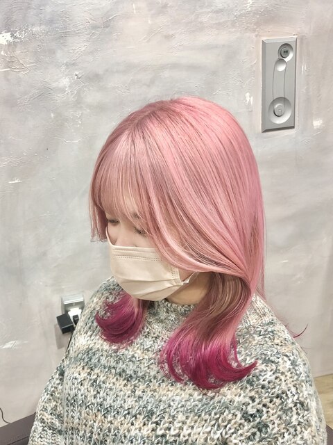 cotton pink！裾カラー◎