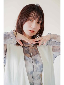 シェル 国分寺(shell) くびレイヤーエモージュ前髪モテベージュレイヤーミディ/国分寺