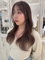 リコバイアフロート(riko by afloat)&nbsp;ピンクブラウン/レイヤーカット/顔まわりカット/韓国ヘア
