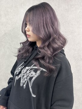 ロウル 渋谷(LOWRL) グレーラベンダー/ケアブリーチ/ダブルカラー