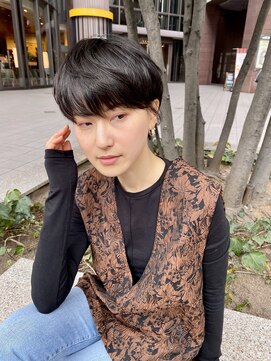 ハルキ ミナト ジャパン オオサカ(HARUKI MINATO japan OSAKA) 40代50代小顔似合わせカットくびレイヤーエモージュ大人可愛い