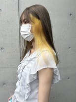 アチーブ ヘア デザイン(achieve hair design)&nbsp;イヤリングカラー×イエローカラー×外国人風カラー10代20代30代
