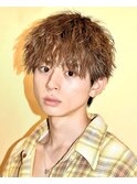 メンズ波巻きツイスパニュアンススパイラルスパイキーショート