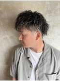 メッシュキャップハイライト×ツイストスパイラルパーマ