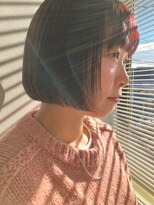 ハル 泉中央(hal)&nbsp;ボブ/チェリーブラウン/切りっぱなしhal泉中央