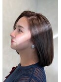 ナチュラルボブ/長め前髪/ミディアムボブ/20代30代40代50代