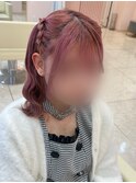 三つ編みハーフツイン