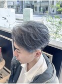 ブルーシルバー/韓国マッシュ/スパイキーショート/南越谷