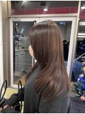 ロングレイヤー/ブラウンカラー/ハッシュカット