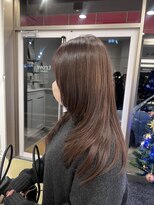 トゥルーブ バイ ファースト 富沢店(trove by first) ロングレイヤー/ブラウンカラー/ハッシュカット