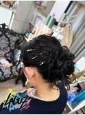 【ヘアセット】 パールピンで魅せる大人ルーズシニヨン