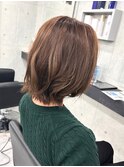 肩上ボブ大人可愛いボブひし形ボブアッシュベージュ