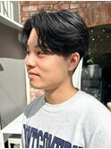 【白石】メンズヘアセンターパート毛流れヘア原宿