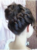 結婚式向け★編み込みアップスタイル