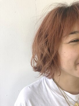 ドアー ヘア ラテ(Door hair.latte) 外ハネボブ×ハニーオレンジ20代30代