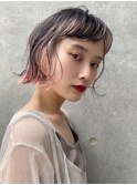 インナーカラーミニボブ×エアリーウェーブヘア