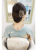 和髪　シニヨンヘアセット