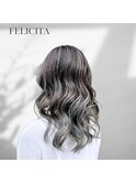 【FELICITA】外国人風バレイヤージュ×アッシュグレージュ