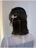 タイトヘアお呼ばれヘア_イメチェン美髪外ハネボブ