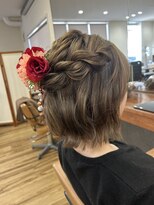 デビュー ヘアーメイク&nbsp;ホワイトグレージュ/デジタルパーマ/チェリーブラウン/宜野湾