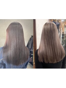 かわいいカラーとうる艶髪を同時に叶えます◎髪の内部から補修し、指通りの良いうるつや髪に♪