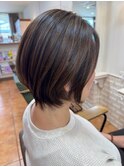 大人かわいい小顔ナチュラルショートボブ30代・40代