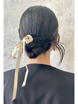 スタイル 横浜(STYLE)&nbsp;結婚式お呼ばれタイトカチモリ／ヘアセット/リボン/アレンジ