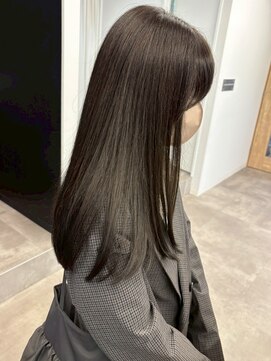 ミュラ(mulah) 冬カラーオリーブグレージュ*暗髪透明感カラーロングヘア