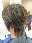 白髪ぼかしハイライト 明るい白髪染め 40代 50代