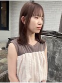 ウォームブラウン 外ハネミディアム ココアブラウン ストレート