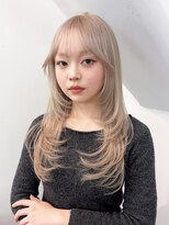 アルバム 銀座(ALBUM GINZA)&nbsp;前髪セミロングレイヤーブリーチ_F21537