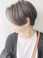 【モリオ原宿】ハンサムショート前髪なし外国人風グレージュ