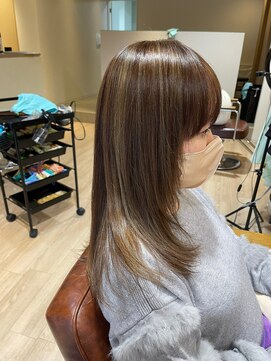ハピエル ヘアークルー(HAPPYEL hair crew) 20代30代ブリーチなし大人可愛いストレートナチュラルブラウン