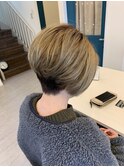 韓国スタイル/艶髪/ハイトーン/ショートボブ/髪質改善縮毛矯正