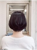 30代40代50代60代丸みショートボブ黒髪アッシュ大人可愛い