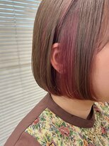 シュリット(schritt)&nbsp;内巻きボブイヤリングカラーラベンダーピンク渋谷ブリーチエジリ