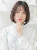 バレイヤージュ前下がり小顔切りっぱなしボブh3上尾20代30代40代