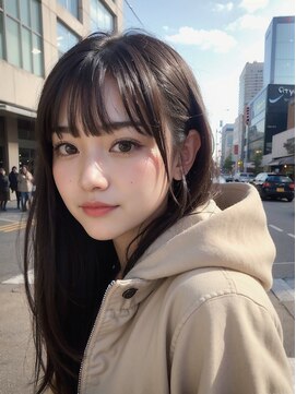 オルク 札幌大通(Orque) 大人可愛いシアベージュレイヤーロングワンカールストレート