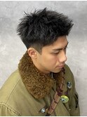 ベリーショート/ダークアッシュ/ニュアンスパーマ/韓国マッシュ
