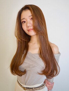 TJ天気予報 7コ 各務原店 艶ロング/上品ストレート/レイヤー美髪/柔らかブラウン/髪質改善